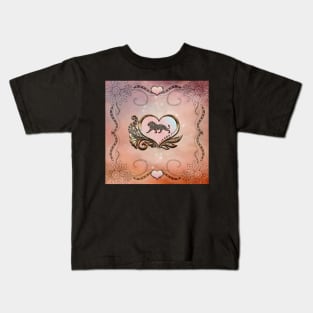 Elegant heart with lion Kids T-Shirt